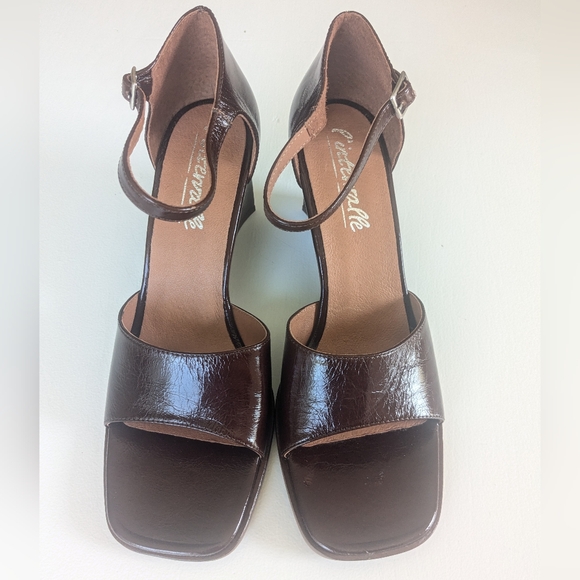 L'INTERVALLE Dark Brown Leather Wedges - Picture 3 of 7